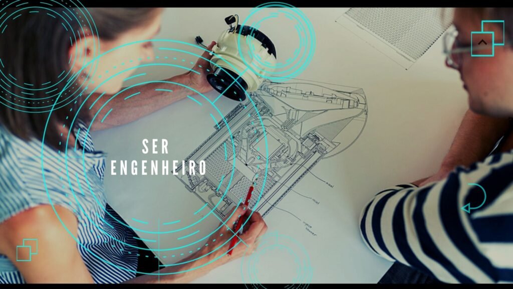 homem e mulher engenheiros a analisar um projeto